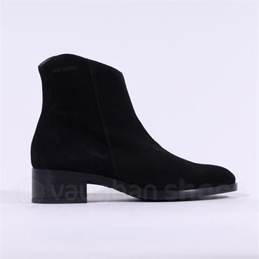 Wonders Bonjour Low Heel Ankle Boot - Black Suede